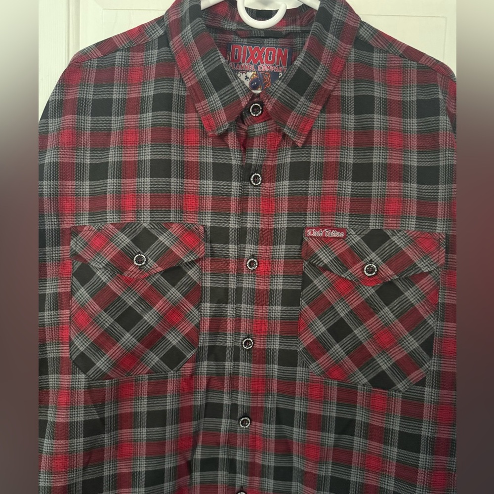 Dixxon Flannel Co Club Tattoo Multicolor Plaid Men's Shirt 2X Great Condition!